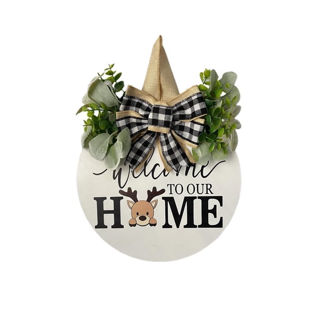 Letrero navideño de madera para puerta Decoración navideña para puerta Suministros * Fiesta