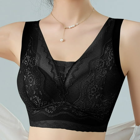 Viadha Bras for Women Plus Size Women Oversized Lace Thin Lingerie with A Large Chest and No Steel Ring Sports Bra Gathered Sagging and Beautiful Back Daily Bra