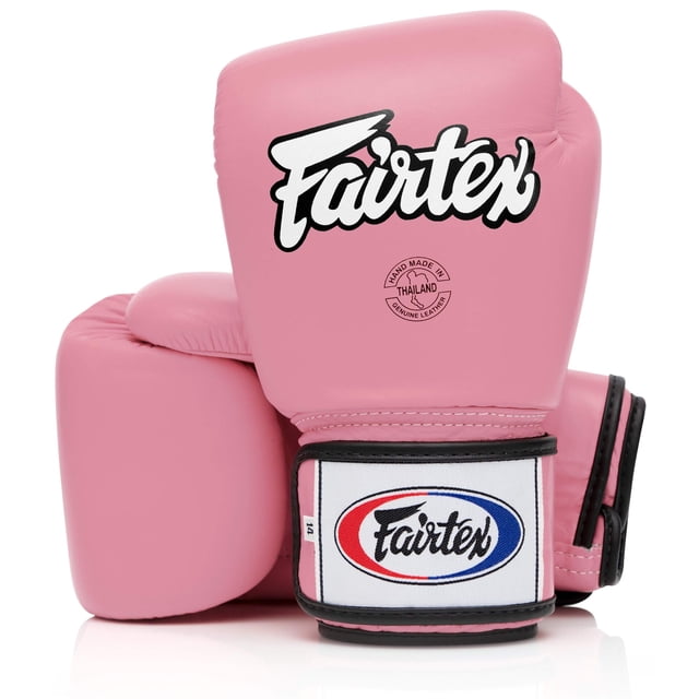 Guantes de boxeo Fairtex BGV1 para entrenamiento de muay thai, 12 oz, color rosa