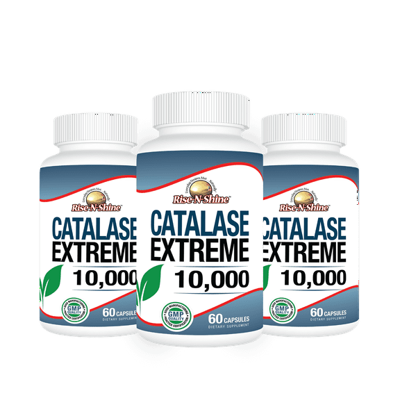 Rise-N-Shine Catalase Extreme 10,000 IU with Saw Palmetto, Biotin, Health & Hair Supplement, 3 Pack