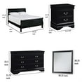 thumbnail image 5 of Fy Four Piece Queen Size Bedroom Set, Antique Nickel Metal Handles, Black, 5 of 7