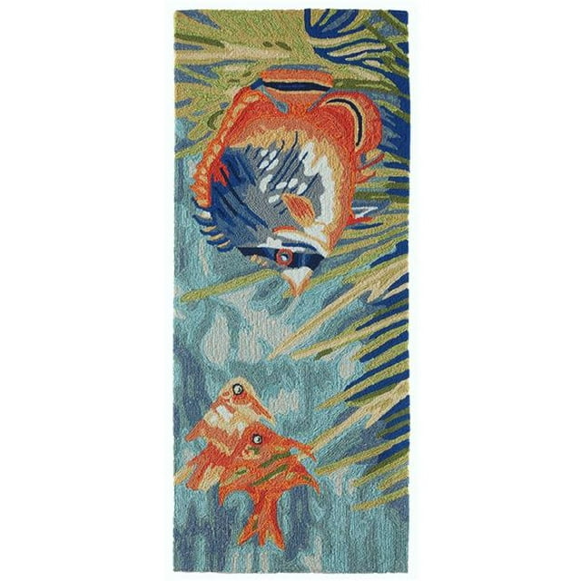 Trans-Ocean Imports RVLR5225504 24 x 60 Po Liora Manne Ravilla Tropical Fish Tapis d'Intérieur et d'Extérieur&44; Bleu