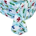 thumbnail image 6 of Newbridge Blue Snowman Fun and Evergreen Christmas 60 x 84 inch Rectangle Fabric Dining Tablecloth, 6 of 8