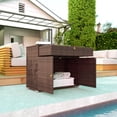 thumbnail image 3 of Outdoor Storage Cabinet, Waterproof PE Rattan Cabinet with Drawer for Indoor, Outdoor Swimming Pool, Mixed Brown, 3 of 11