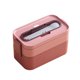 thumbnail image 1 of Yuarrent Fiambrera de doble capa para alimentos frescos, contenedor de almacenamiento Bento ABS, cajas de horno microondas de silicona para trabajo Cocina y Comedor Rojo Yuarrent HA067352-03, 1 of 6