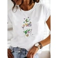 thumbnail image 6 of Short Sleeve Casual Ladies Fashion Female Graphic Tee Women Love Heart Watercolor Sweet Print Summer T Clothing T-shirts, 6 of 6
