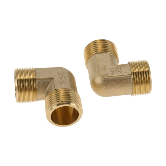 Unique Bargains Brass Pipe Fittings 3/4" Male External thread elbow 1.73" 2 Pcs