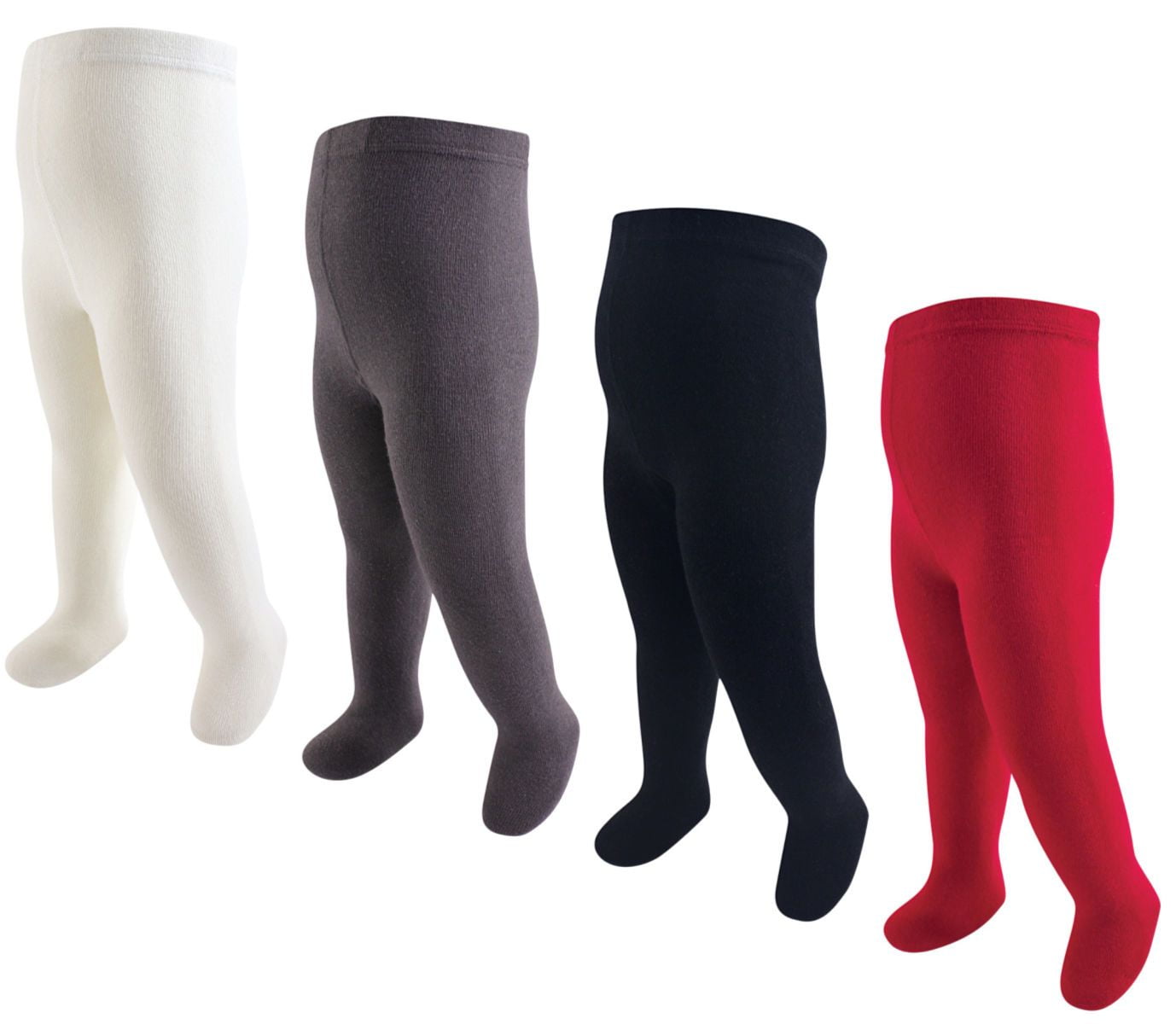 Light Pink//Black 4-Pack 9-18 Months Hudson Baby Baby Girls Cotton Tights M