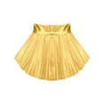 thumbnail image 6 of YiZYiF Girls Metallic Shiny Halter Crop Top with Pleated Skirt for Cheer Leader Modern Jazz Dance Wear Gold 12, 6 of 7