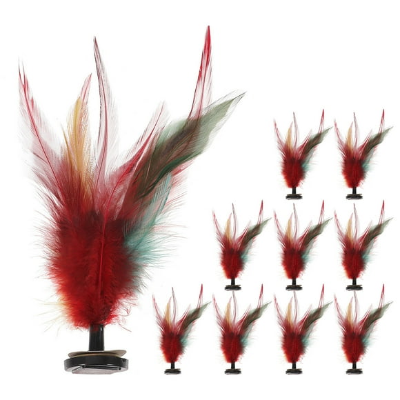 KAKOWELY 10 Pcs Volant de Navette à Pousser Jianzi Chinois Coloré Poulet Plume Volant Pied Sports Jouets d'Extérieur,6.89"X2.36"X1.18 Pouces
