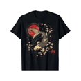 thumbnail image 1 of Men'S Casual Golden Koi Fish & Cherry Blossom Print T-Shirt - Loose Fit, Short Sleeve, Round Neck, 100% Cotton, Summer Outdoor Wear, Relaxed , Summer Casual Wear | Relaxed Fit Top | Glossy F, 1 of 6