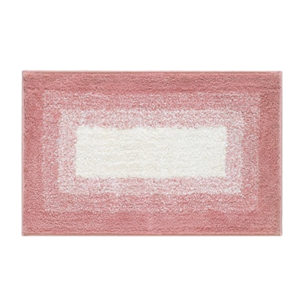 Ounissouiy Alfombra de baño de poliéster de secado rápido con fuerte absorción de agua Alfombra de baño geométrica para baño Rosa 40 * 60 Type2 NO2