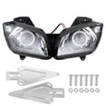 thumbnail image 4 of Conjunto de faros delanteros, faros delanteros LED, ojos de ángel blancos brillantes, haz alto y bajo, apto Reemplazo para YMH R15 20122016 Unbranded 1611200067711, 4 of 7