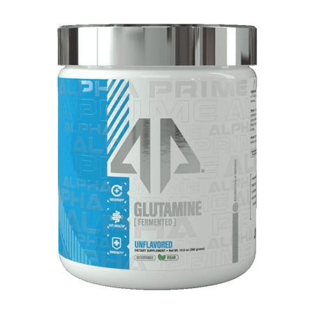 Alpha Prime Supplements Glutamine 300 Fermented Powder with 5000mg L-Glutamine, Unflavored (60 Servings)