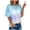 Sky Blue, variant on LEAVINGSUO Summer Tops for Women, Women's tops and Blouses Women's Summer Tie- Short Sleeve Crew-Neck T-Shirt Casual Tee Tops(S-5XL)