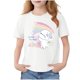thumbnail image 2 of Blusas y camisas de manga corta con cuello redondo para niños Camiseta de verano de manga corta estampada para niñas Jersey elegante de cuello redondo para niñas Top de algodón para niños, 2 of 6