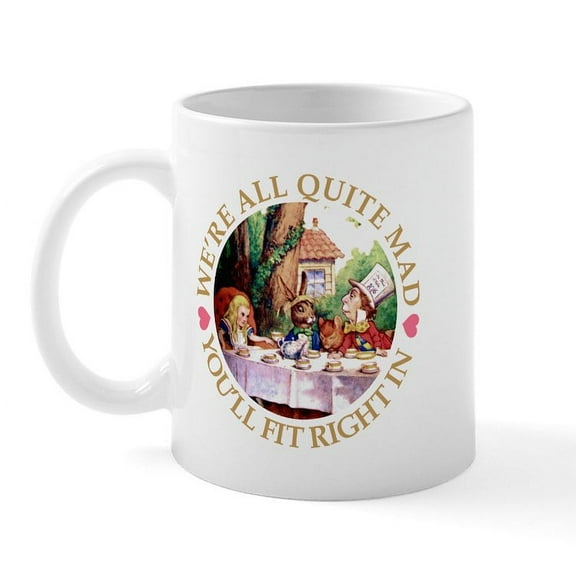 CafePress - MAD HATTER's TEA PARTY Mug - 11 oz Ceramic Mug - Novelty Coffee Tea Cup