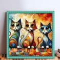 thumbnail image 2 of Kit Punto Cruz Gato Impreso Hilo Algodón Ecológico Bordado Arte 50x50cm 11CT, 2 of 9