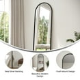 thumbnail image 6 of BizChair 22"x65" Arched Metal Framed Wall Mirror for Hallways, Entryways, Dining and Living Rooms, Black, 6 of 11