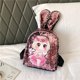 thumbnail image 2 of Bolsa Mochila de lentejuelas con orejas de conejo Dibujos animados Estudiantes encantadores Mochilas escolares lindas (rosa) Likrtyny Para Estrenar, 2 of 8