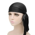 thumbnail image 3 of ZToonmas Men's Solid Color Satin Durag Headwrap Smooth Hip Hop Pirate Turban Fashionable Silky Head Bandana for Streetwear Style, 3 of 5