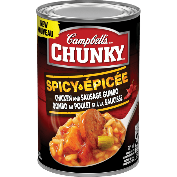 Soupe au gombo au poulet et à la saucisse prête à déguster ChunkyMD Épicée de Campbell’sMD (515 mL) Prête à déguster 515 mL