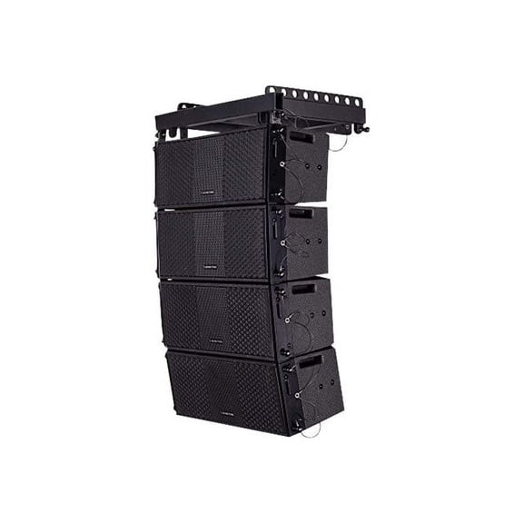 Sound Town ZETHUS Series Passive Line Array System with Four Dual 8" Line Array Loudspeakers, One Flying Frame, 700W, Full-Range/Bi-Amp Switchable, Birch Plywood, Black (ZETHUS-208BV2X4)