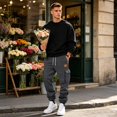 thumbnail image 5 of Resicozy Mens Fleece Cargo Sweatpants Casual Cotton Tapered Drawstring Athletic Workout Joggers Sweat Pants with Pockets Dark Gray XL, 5 of 7