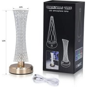Letour Crystal Table Lamp 3-Level Touch Light with Acrylic Shade, White/Warm/Warm White Color