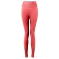 thumbnail image 4 of Jkety Leggings With Pockets High Waisted Leggings for Women Buttery Smooth & Soft Women's Solid Yoga(Watermelon Red,L), 4 of 5