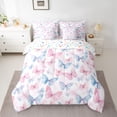 thumbnail image 2 of Homewish Flying Butterflies 7-Piece Full Bedding Set - Pink Blue Princess, 2 of 8