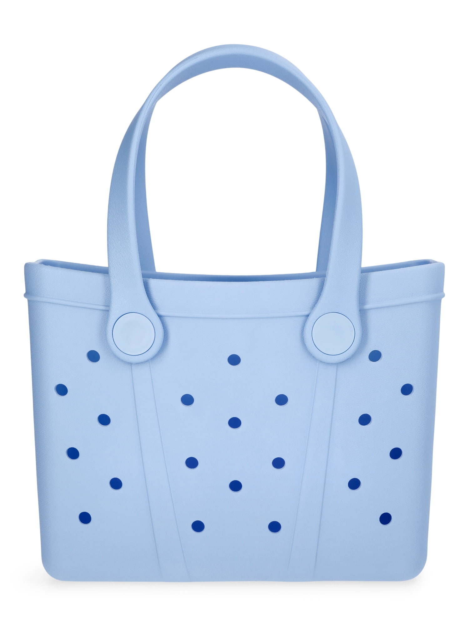 Time and Tru Women's Lightweight Mini Beach Tote Bag, Light Blue