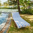 thumbnail image 4 of Arkwright Cabo Cabana Chaise Lounge Covers - 100% Cotton Terry - 30 x 85 in. - (Case of 12) Navy/Grey, 4 of 11