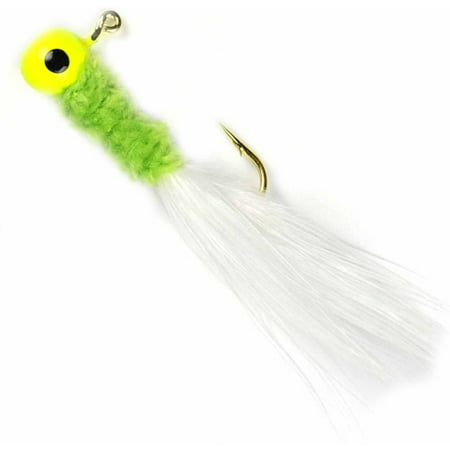 - Berkley Johnson 1/16 oz Beetle Bou Marabou Jig, Chartreuse/Chartreuse/White