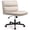 Beige with wheel, variant on EMIAH Armless Office Desk Chair with Wheels Faux Fur Vanity Mid-Back Ergonomic Home Computer Comfortable Adjustable Swivel Furry Task Chair with Thickened Cushion Beige