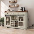 thumbnail image 2 of DEXTRUS 53" Farmhouse Kitchen Buffet Sideboard with Sliding Barn Door, Charging Station, 3 Drawers and Wine Rack, 2 of 10