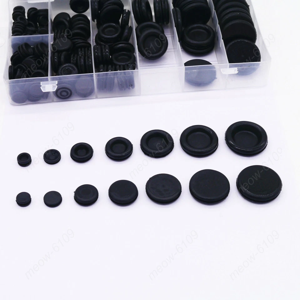 CIRCLE- 170Pcs Rubber Grommet Firewall Hole Plug Electrical Wiring Gasket Assortment Kit