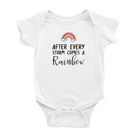 

After Every Storm Comes A Rainbow Baby Rainbow Cute Baby Clothing Bodysuits Boy Girl Unisex