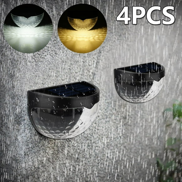 Solar Fence Post Lights Wall Mount Decorative Deck Lighting Black 4 Pack