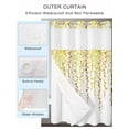 thumbnail image 4 of No Hook Shower Curtain with Snap-in Liner, Sage Green Polka Dots Waterproof Fabric Bathroom Curtains, Vintage Abstract Art Watercolor Bath Curtains & Mesh Top Window 72"x78" Long, 4 of 9