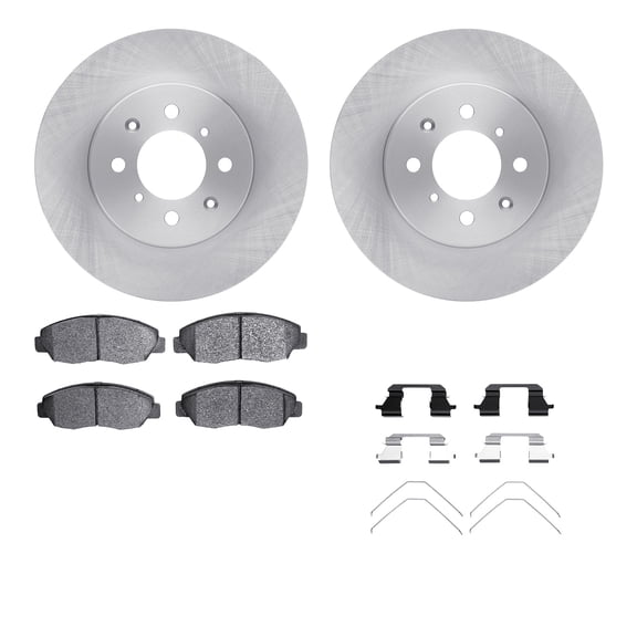 Dynamic Friction Company Front Brake Rotors with 5000 Advanced Brake Pads includes Hardware 6512-59198