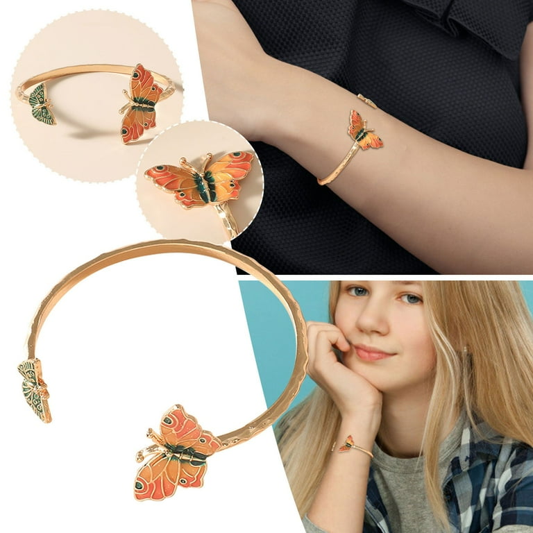 Baocc Accessories for Women for Teen Bangle Girls Gold Bracelet Jewelry  Hand Open Bracelets Bangle Jewelry Gift Female Butterflys Bracelets  Bracelets