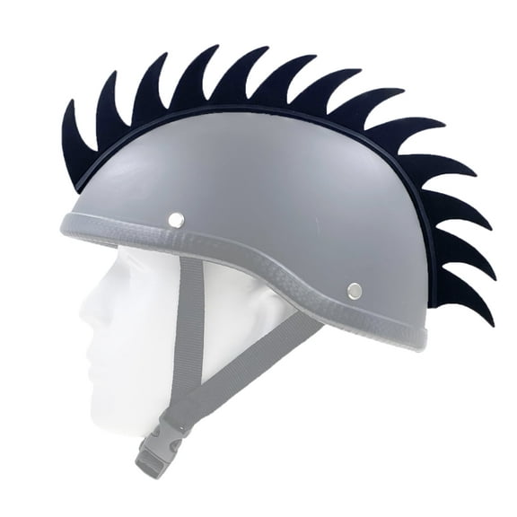 Hot Rides Punk Rubber Mohawk Warhawk Wig Accessory Stick On Helmet for Ski Skate Bike Biker Bicycle Scooter Motorcycle Helmet (Sharkfin - Black)