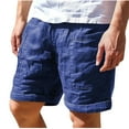 thumbnail image 2 of Vivianyo HD Fashion Summer Shorts for Big Mens and Tall Men's Cotton Elastic Drawstring Color Sports Pocket Shorts, 2 of 6