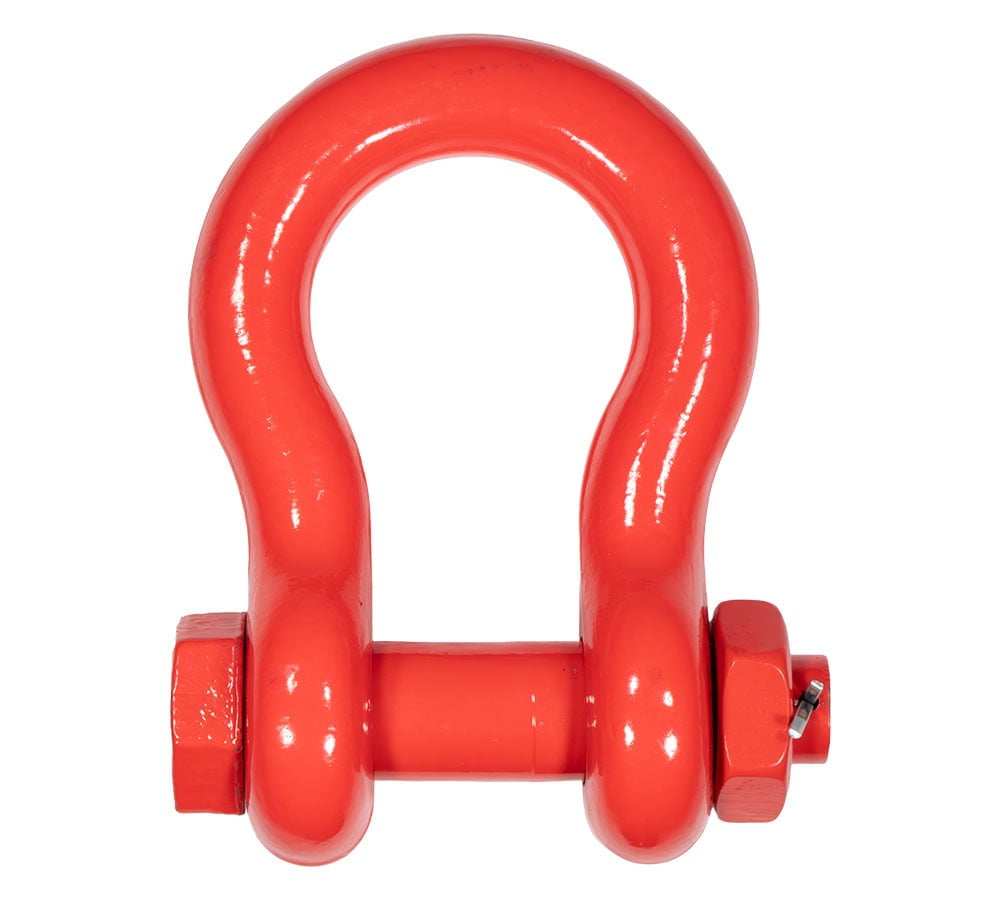 1-1/2" Anchor Shackle Forged Carbon Steel w/ Safety Screw Pin Load Limit 34,000 lbs, Double Rust Protection Heavy Duty D Ring Bolt Type Shackle for Towing, Rigging & Vehicle Recovery