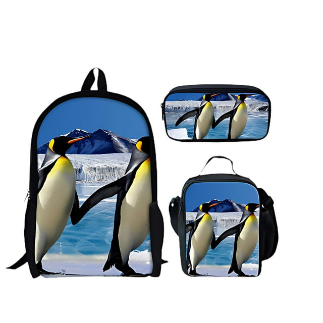 Yhmxh Starting Season 1-3 Grade Children's Backpack Three Piece Combination Set And Double Shoulder Bag Pencil Case Outdoor