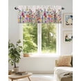 thumbnail image 6 of Colorful Flower Valances for Windows Floral Farmhouse Garden Beige Texture Valance Rod Pocket Light Filtering Short Window Treatments Curtains for Kitchen Bathroom Living Room Bedroom, 42 x 18 Inch, 6 of 7