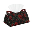 thumbnail image 2 of Lsque Roses Printed Long Tissue Box Cover Holder, Facial Paper Organizer Dispenser,Triangle with Bottom Belt, PVC Leather Decorative Organizer, 2 of 9