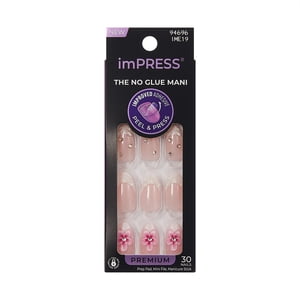 Impress Premium Medium Almond Press-On Nails, Pink