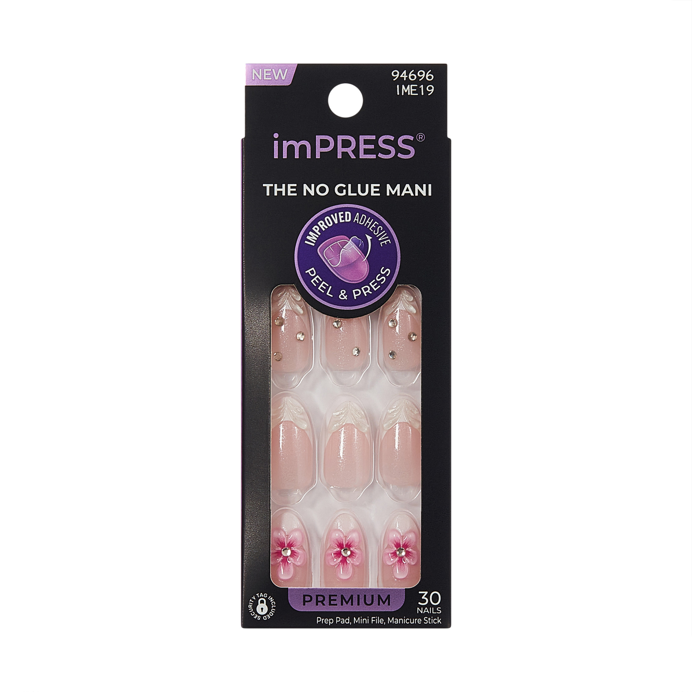 Impress Premium Medium Almond Press-On Nails, Pink photo 1
